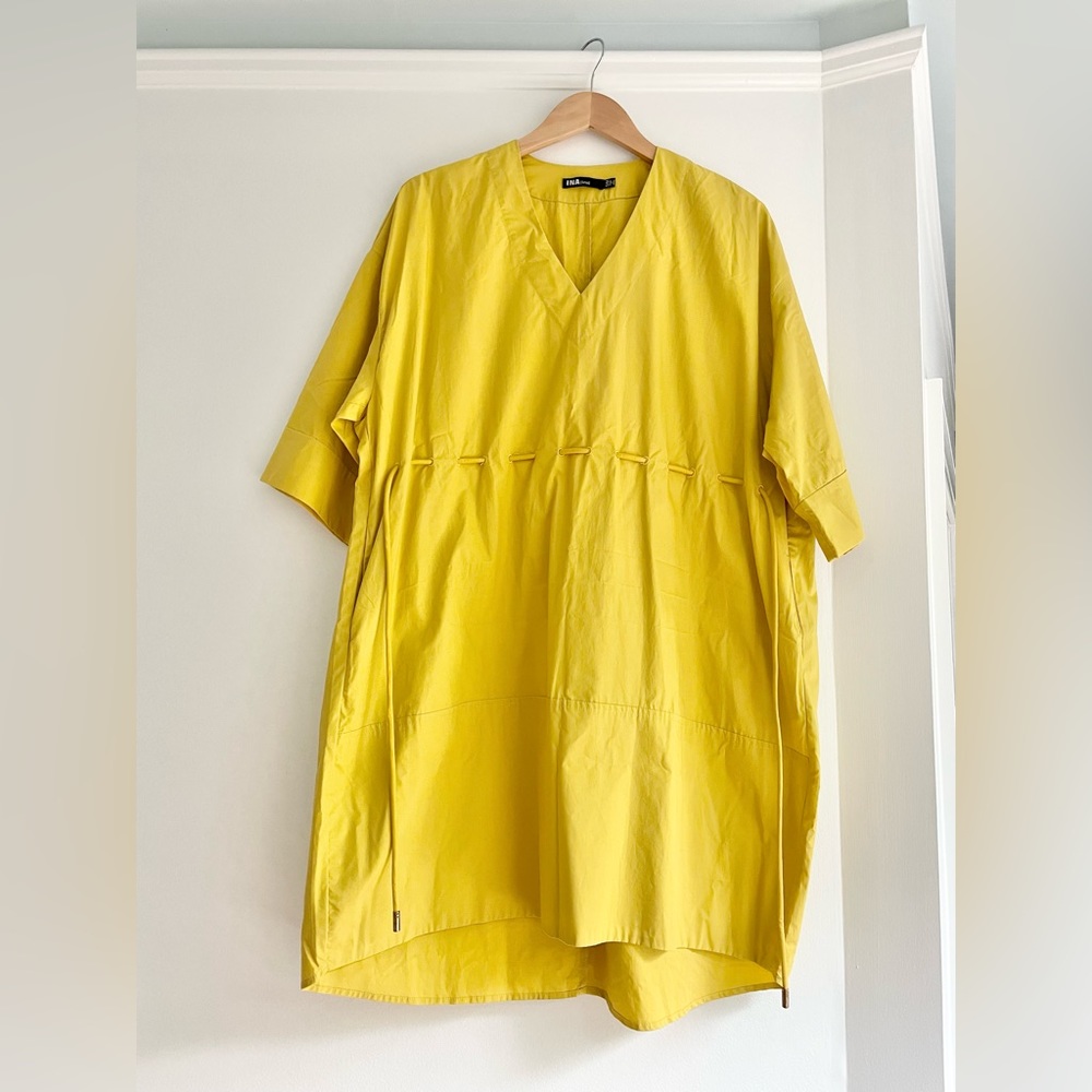 Yellow trapeze dress INA brand S/M